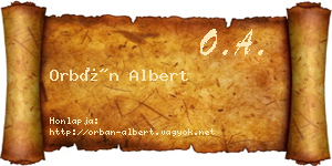 Orbán Albert névjegykártya
