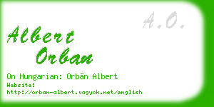 albert orban business card